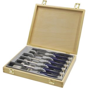 Irwin Marples Houtbeitel MS750, 6 stuks, 6, 10, 15, 20, 25, 35 mm, houten kist - 10503733