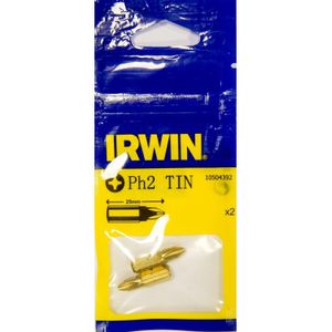 Irwin Grot PH2 1/4 inch 25mm TiN 2 stuks - 10504392