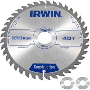 Irwin Cirkelzaagblad Voor Hout - Construction - Ø 190mm Asgat 30mm 40T - 1897200
