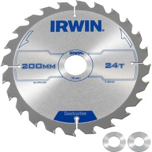 Irwin Cirkelzaagblad voor Hout | Construction | Ø 200mm Asgat 30mm 24T - 1897201