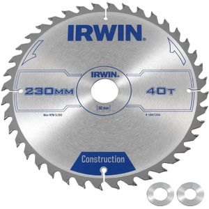 Irwin Cirkelzaagblad voor Hout | Construction | Ø 230mm Asgat 30mm 40T - 1897206
