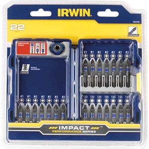 1923436 Irwin Impact Bitset 22 Stuks, Phillips, Pozidriv, Torx