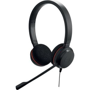 Jabra Evolve 20 On Ear headset Computer Kabel Stereo Zwart Ruisonderdrukking (microfoon) Headset, Volumeregeling