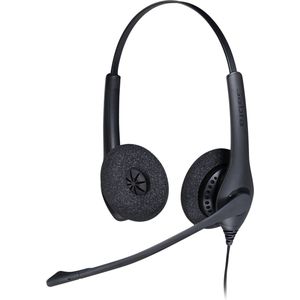 Jabra Biz 1500 QD On-ear stereo headset met snelkoppeling, kabelhoofdtelefoon met ruisonderdrukkende microfoon en volumepuntbescherming voor tafeltelefoons