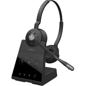 Jabra Engage 65 On-Ear Dect Stereo Headset - Skype for Business zertifizierter drahtloser Kopfhörer mit Noise-Cancelling für Tischtelefone und Softphones - schwarz - EU-Version