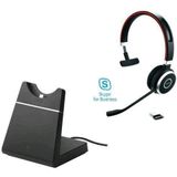 Jabra Evolve 65 MS Mono Headset - Oplaadstandaard - Bluetooth - Zwart