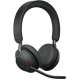 Jabra Evolve2 65 MS Stereo + Stand Bluetooth Headset op oor draadloos USB noise isolating zwart