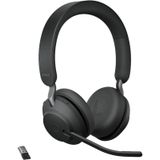 Jabra Evolve2 65 MS Stereo + Stand - Bluetooth Headset - op oor - draadloos - USB - noise isolating - zwart