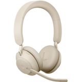 Jabra Evolve2 65 Wireless PC Headset – Noise Cancelling Microsoft Teams Certified Stereo Headphones With Long-Lasting Battery – USB-C Bluetooth Adapter – Beige