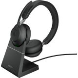 Jabra Evolve2 65 Draadloze PC Headset met oplaadstation - UC Certified met Noise Cancelling en lange batterijduur - USB-A Bluetooth Adapter - Zwart
