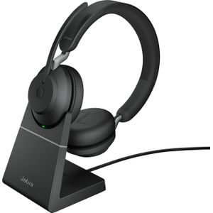 Jabra Evolve2 65 UC On Ear headset Telefoon Bluetooth Stereo Zwart Noise Cancelling Volumeregeling, Indicator voor batterijstatus, Microfoon uitschakelbaar