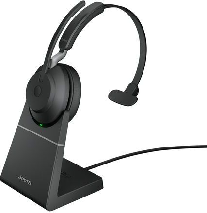 Jabra Evolve2 65 UC Mono Headset - Bluetooth - Met Standaard - USB-A - Zwart
