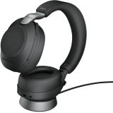 Jabra Evolve2 85 Draadloze Headset met Oplaadstation – UC-gecertificeerde Stereokoptelefoon met Noise Cancelling en Lange Batterijduur – USB-C Bluetooth Adapter – Zwart