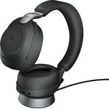 Jabra Evolve2 85 Wireless PC Headset with Charging Stand – Noise Cancelling Microsoft Teams Certified Stereo Headphones with Long-Lasting Battery – USB-C Bluetooth Adapter – Black