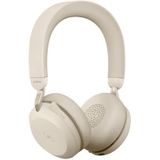 Jabra Evolve2 75 draadloze PC headset met 8-microfoontechnologie - dual-foam stereo headphone met ruisonderdrukking, USB-A Bluetooth-adapter en MS Teams-compatibiliteit - beige