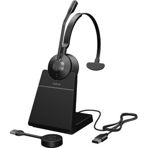 Jabra - Engage 55 UC - Hoofdtelefoon - Draadloos - Zwart - Inclusief Oplaadstation