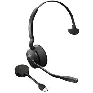 Jabra Engage 55 draadloze mono headset met Link 400 USB-C DECT adapter - met noise cancelling microfoon en groot bereik - gecertificeerd voor Google Meet en Zoom, werkt met andere platformen - zwart