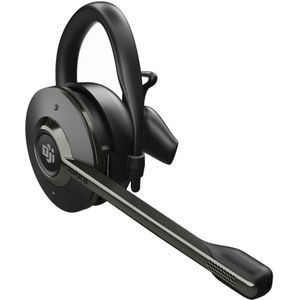 Jabra Engage 55 convertible draadloze headset met oorhaak, hoofdband, nekband, Link 400 USB-C DECT adapter, noise cancelling microfoon, groot bereik, gehoorbescherming - UC compatibel - zwart