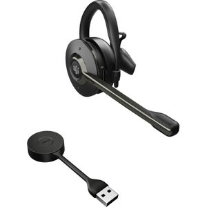 Jabra Engage 55 convertible draadloze headset met oorhaak, hoofdband, nekband, Link 400 USB-A DECT adapter, noise cancelling microfoon - MS gecertificeerd, werkt met alle andere platformen - zwart