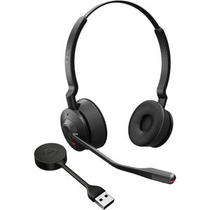 Jabra Engage 55 draadloze stereo headset met Link 400 USB-A DECT adapter - met noise cancelling microfoon en groot bereik - gecertificeerd voor Google Meet en Zoom, werkt met andere platformen - zwart