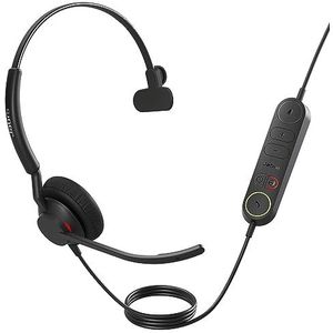 Jabra Engage 40 bedrade mono headset met inline call control, noise cancelling-technologie en USB-C kabel - werkt met alle toonaangevende Unified Communication-platforms zoals Zoom, Unify - zwart