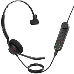 Jabra Engage 50 II bedrade mono headset met Link Call Control, noise cancelling 3-microfoontechnologie en USB-C kabel - werkt met alle Unified Communications-platforms zoals Zoom & Unify - zwart