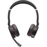 Jabra Evolve 75 SE Draadloze Stereo Bluetooth Headset - Met Noise Cancelling Microfoon, ANC en Oplaadhouder - Zwart