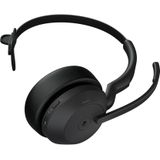 Jabra Evolve2 55 draadloze mono headset met oplaadstandaard, Jabra Air Comfort technologie, noise cancelling microfoons en ANC - MS Teams gecertificeerd, werkt met andere platforms - zwart