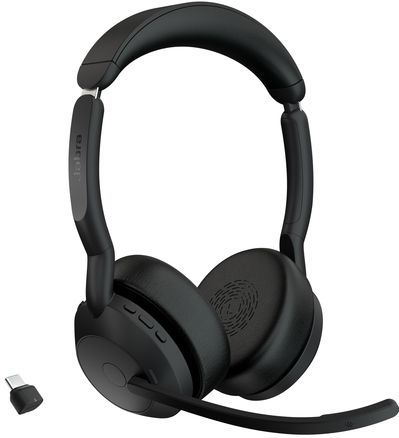 Jabra - Evolve2 55 UC - Draadloze Headset - Zwart - USB-C