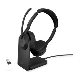 Jabra Evolve2 55 Link380a UC Stereo - draadloze stereo headset met USB-A incl. oplaadstation
