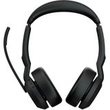 Jabra Evolve2 55 draadloze stereo headset met Jabra Air Comfort technologie, noise cancelling microfoons en ANC - MS Teams-gecertificeerd, werkt met alle andere platforms - zwart