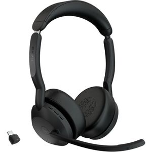 Headset Jabra Evolve2 55 link380c Stereo, Reichweite bis 30 m, bis 10 h, MS-Teams optimiert, schwarz