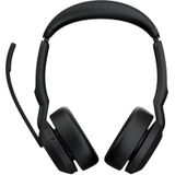 Jabra Evolve2 55 Draadloze stereo hoofdtelefoon met oplaadstandaard, Air Comfort-technologie, ruisonderdrukkende microfoons, actieve ruisonderdrukking, MS Teams gecertificeerd, compatibel met alle