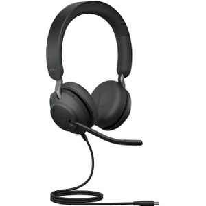 Jabra Evolve2 40 SE - Bedrade stereo headset gecertificeerd voor UC, met USB-C incl. verlengkabel