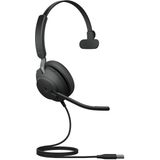 Jabra Evolve2 40 SE bedrade noise cancelling mono headset met 3-microfoongesprekstechnologie en USB-A kabel - werkt met alle Unified Communications platforms zoals Zoom en Google Meet - zwart