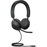 Jabra Evolve2 40 SE bedrade noise cancelling stereo headset met 3-microfoongesprekstechnologie en USB-C kabel - werkt met alle Unified Communications platforms zoals Zoom en Google Meet - zwart