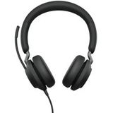 Jabra Evolve2 40 SE bedrade noise cancelling stereo headset met 3-microfoongesprekstechnologie en USB-C kabel - werkt met alle Unified Communications platforms zoals Zoom en Google Meet - zwart