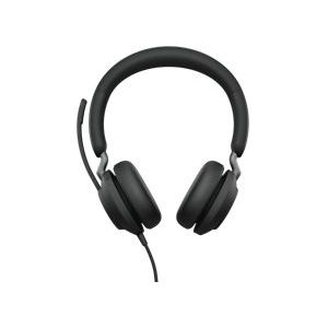 Jabra Evolve2 40 SE bedrade noise cancelling stereo headset met 3-microfoongesprekstechnologie en USB-C kabel - werkt met alle Unified Communications platforms zoals Zoom en Google Meet - zwart