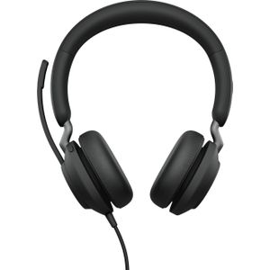 Jabra Evolve2 40 SE bedrade noise cancelling stereo headset met 3-microfoongesprekstechnologie en USB-C kabel - MS Teams gecertificeerd, werkt met alle andere platforms - zwart