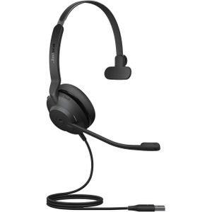 Jabra Evolve2 30 SE bedrade noise cancelling mono headset met 2-microfoon gesprekstechnologie en USB-A kabel - werkt met alle Unified Communications platforms zoals Zoom en Google Meet - zwart