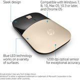 HP Z3700 Gold Wireless Mouse muis Kantoor Ambidextrous RF Draadloos Optisch 1200 DPI