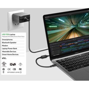 CoreParts MBXUSBC-AC0005 (45 W), Voeding voor notebooks, Zwart
