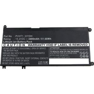 CoreParts Laptop batterij Lithium-Ion 3400 mAh 51,7 Wh (1 Cellen, 3400 mAh), Notebook batterij, Zwart