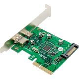 MicroConnect - USB 3.1 Type C+A - PCIe Controllerkaart - Intern - Zwart