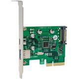MicroConnect - USB 3.1 Type C+A - PCIe Controllerkaart - Intern - Zwart