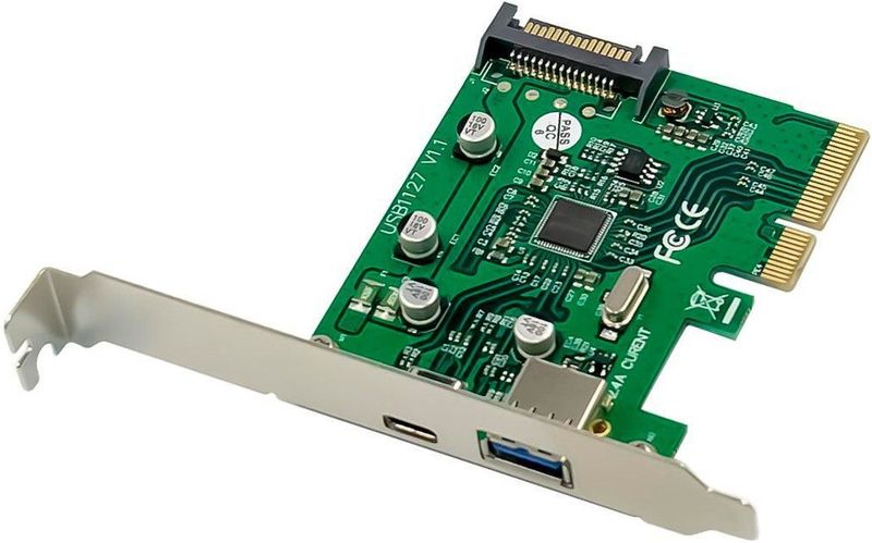 MicroConnect - USB 3.1 Type C+A - PCIe Controllerkaart - Intern - Zwart