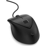 HP - USB Fingerprint Mouse - Zwart - Vingerafdruklezer - Ambidextrous