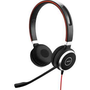 Jabra Evolve 40 Stereo Headset – Unified Communications-gecertificeerde Koptelefoon voor VoIP-softphones met Passive Noise Cancellation – USB-kabel met Controller – Zwart