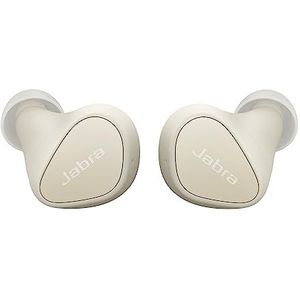 Jabra Elite 3 draadloze Bluetooth koptelefoon, echte draadloze hoofdtelefoon met ruisonderdrukking, 4 ingebouwde microfoons voor aanpasbaar geluid en monomodus, lichtbeige