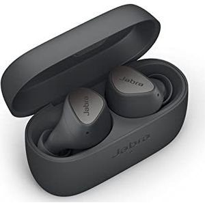 Jabra Elite 4 oordopjes met Active Noise Cancellation, compacte draadloze in-ear headset met Bluetooth Multipoint en Microsoft Swift Pair - Donkergrijs